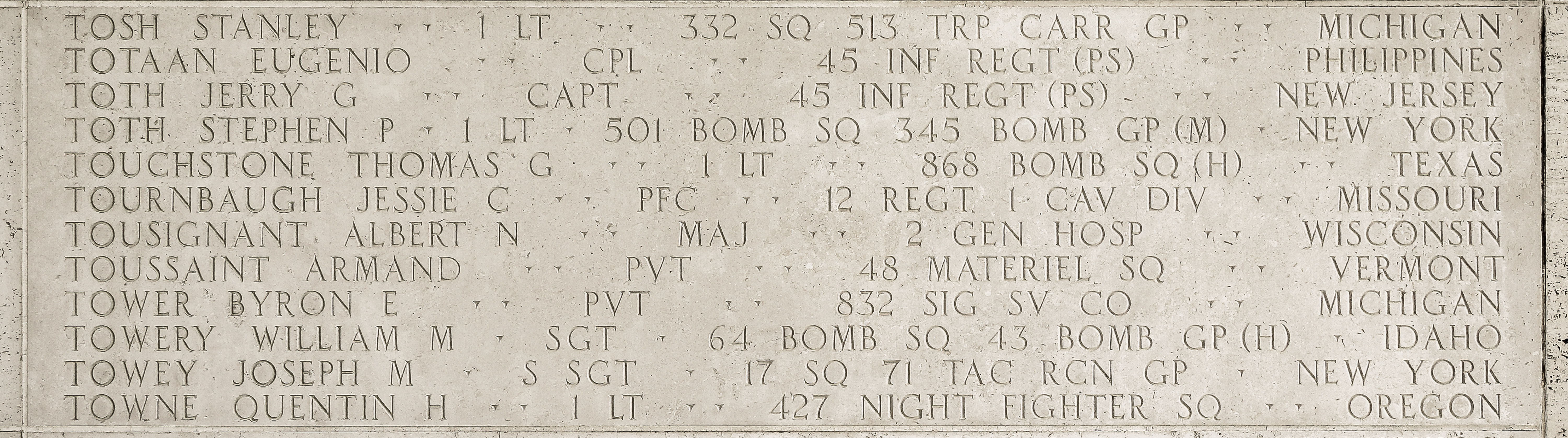 Stephen P. Toth, First Lieutenant